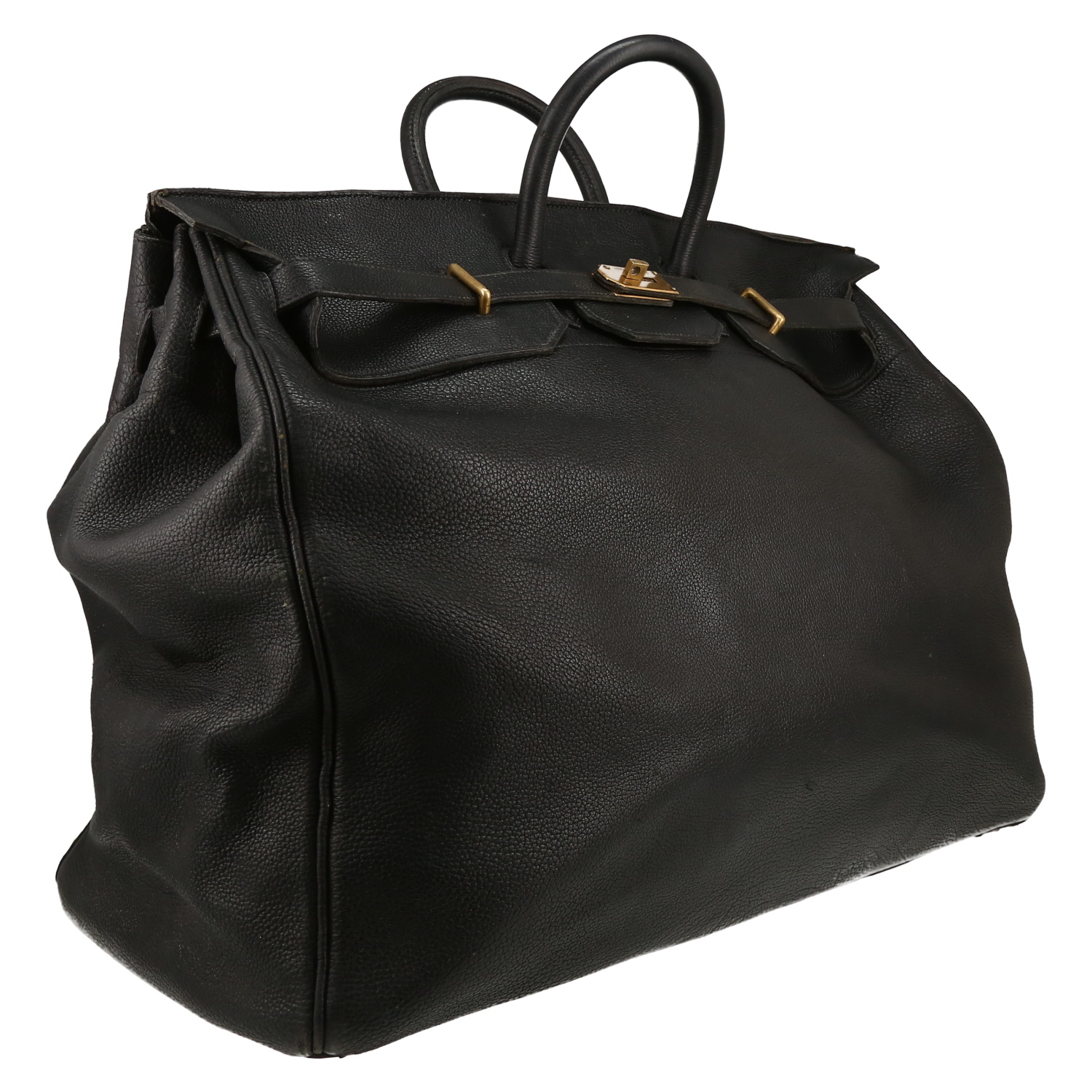 Hermès  Haut à Courroies travel bag  in black Ardenne leather - Detail D3