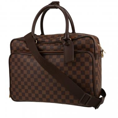 Borsa a tracolla Louis Vuitton  Icare in tela a scacchi ebana e pelle marrone