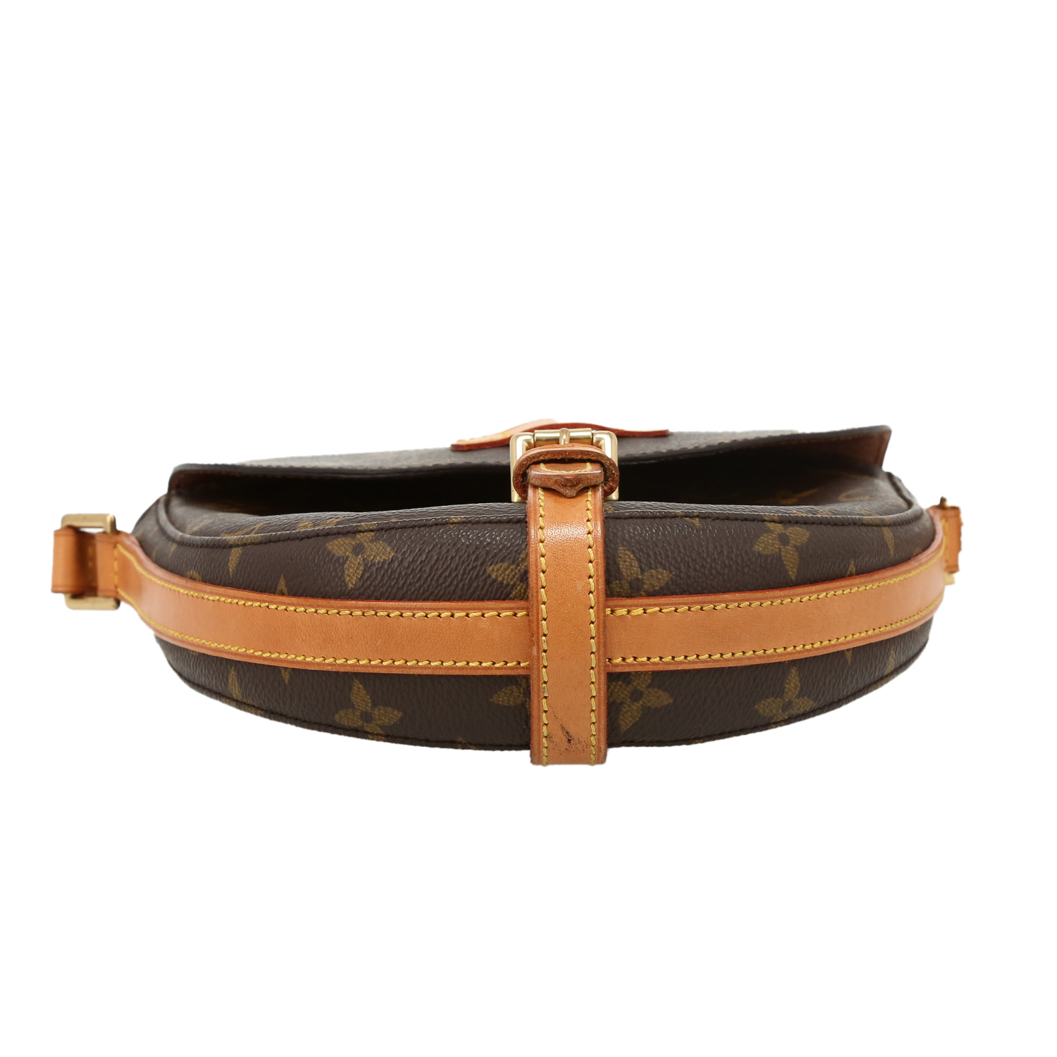 Bolso bandolera Louis Vuitton  Chantilly en lona Monogram marrón y cuero natural - Detail D1