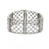 Vintage 1920's cuff bracelet in platinium and diamonds - 360 thumbnail