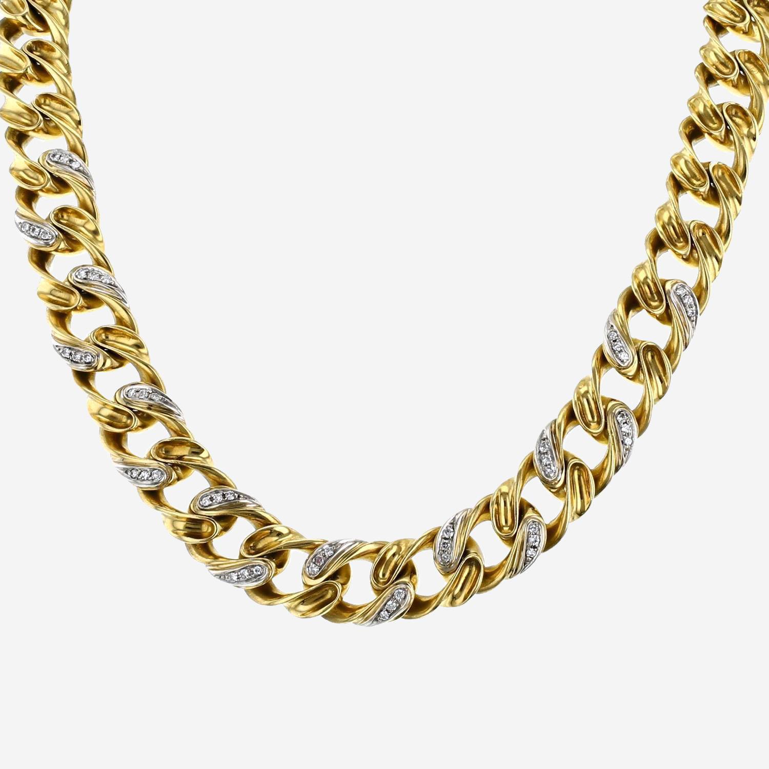 Collana Vintage  in oro giallo e diamanti