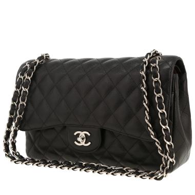 Borsa a tracolla Chanel  Timeless Jumbo in pelle martellata e trapuntata nera