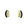 Vintage  earrings for non pierced ears in yellow gold, onyx and diamonds - 360 thumbnail