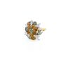 Bague Vintage  en or jaune et diamants blancs, diamants verts et diamants oranges - 360 thumbnail