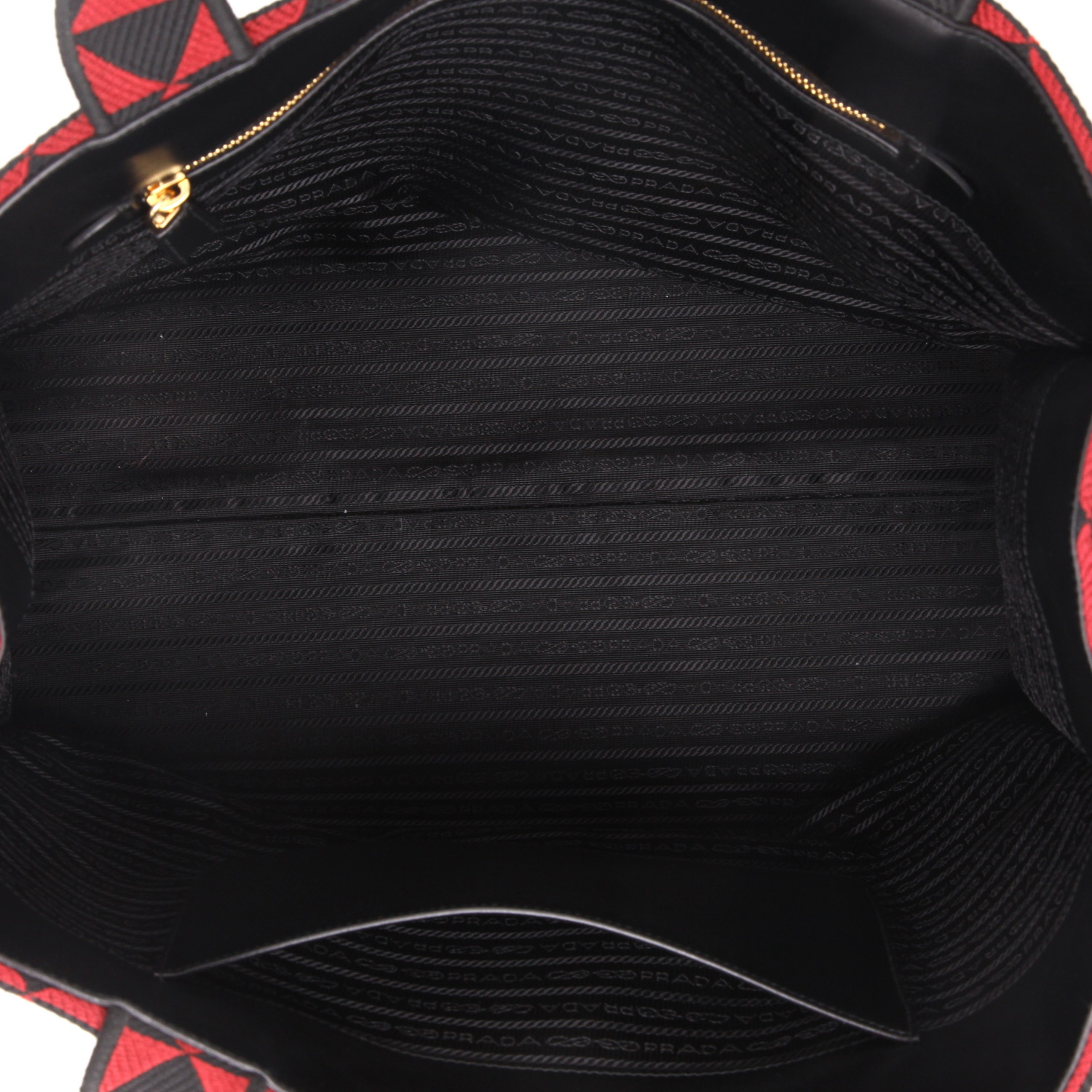 Prada  Symbole shopping bag  in red and black canvas - Detail D3