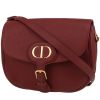 Dior  Bobby large model  shoulder bag  in burgundy grained leather - 00pp thumbnail