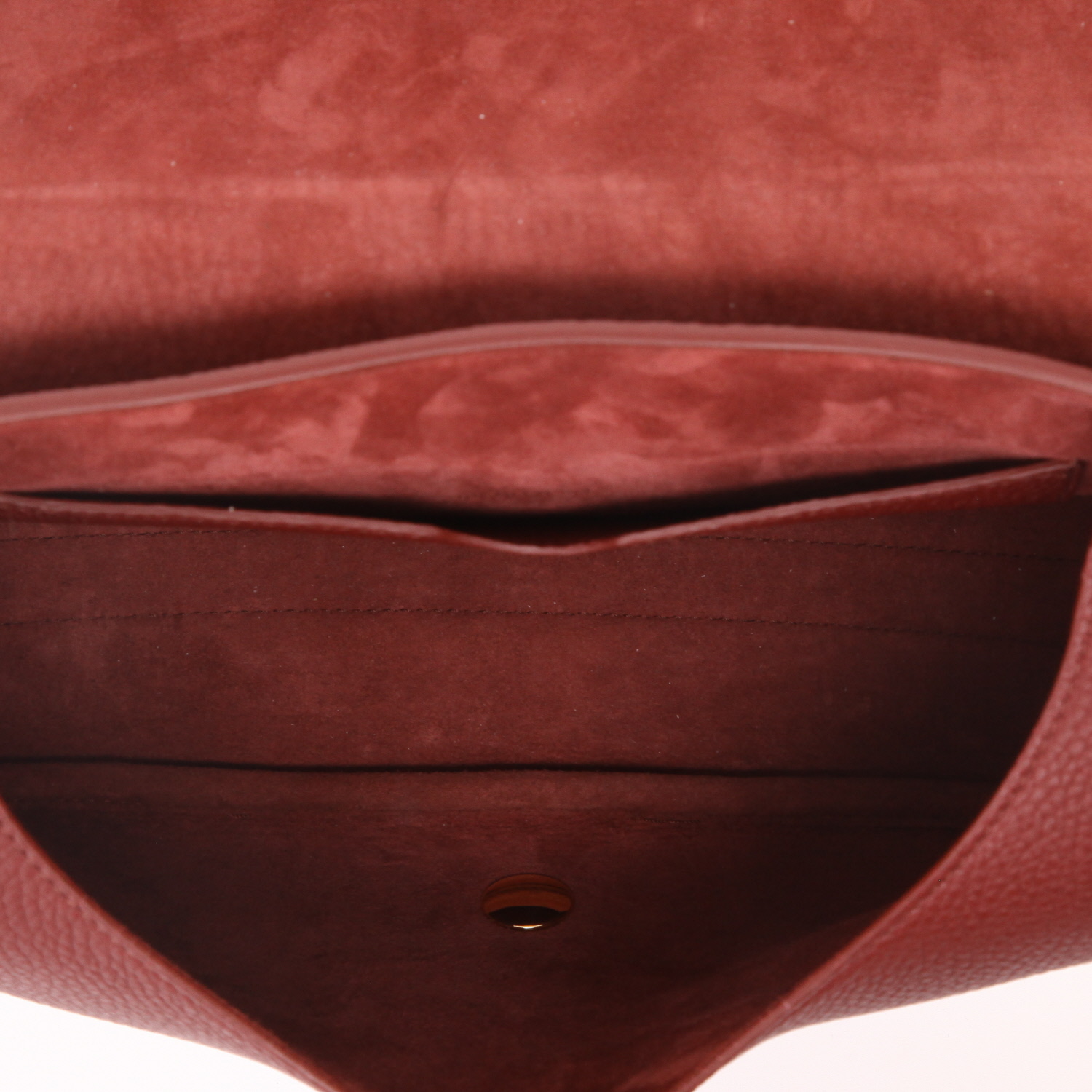Sac bandoulière Dior  Bobby grand modèle  en cuir grainé bordeaux - Detail D3