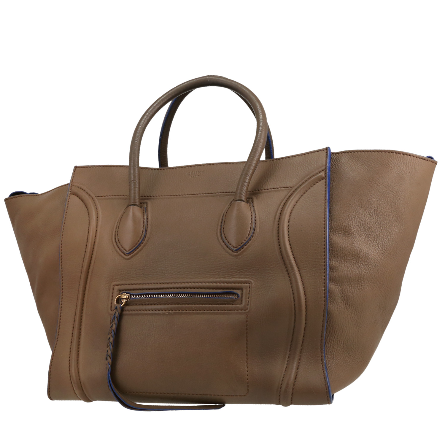 Luggage Medium Model Handbag In Taupe Leather