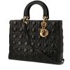 Dior  Lady Dior large model  handbag  in black leather cannage - 00pp thumbnail