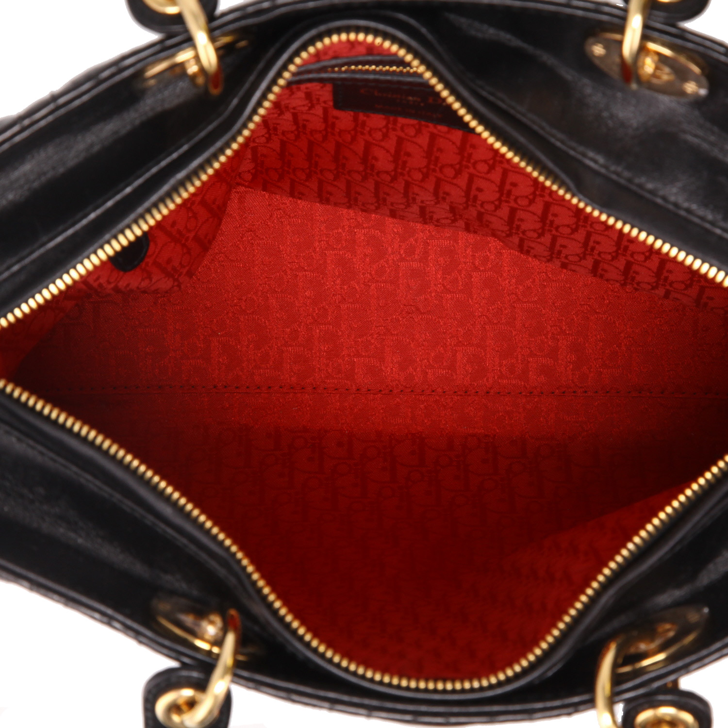 Dior  Lady Dior large model  handbag  in black leather cannage - Detail D3