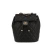 Chanel   backpack  in black quilted grained leather - 360 thumbnail
