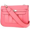 Hermès  Berline shoulder bag  in azalea pink Swift leather - 00pp thumbnail