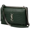 Saint Laurent  Sunset medium model  shoulder bag  in green leather - 00pp thumbnail