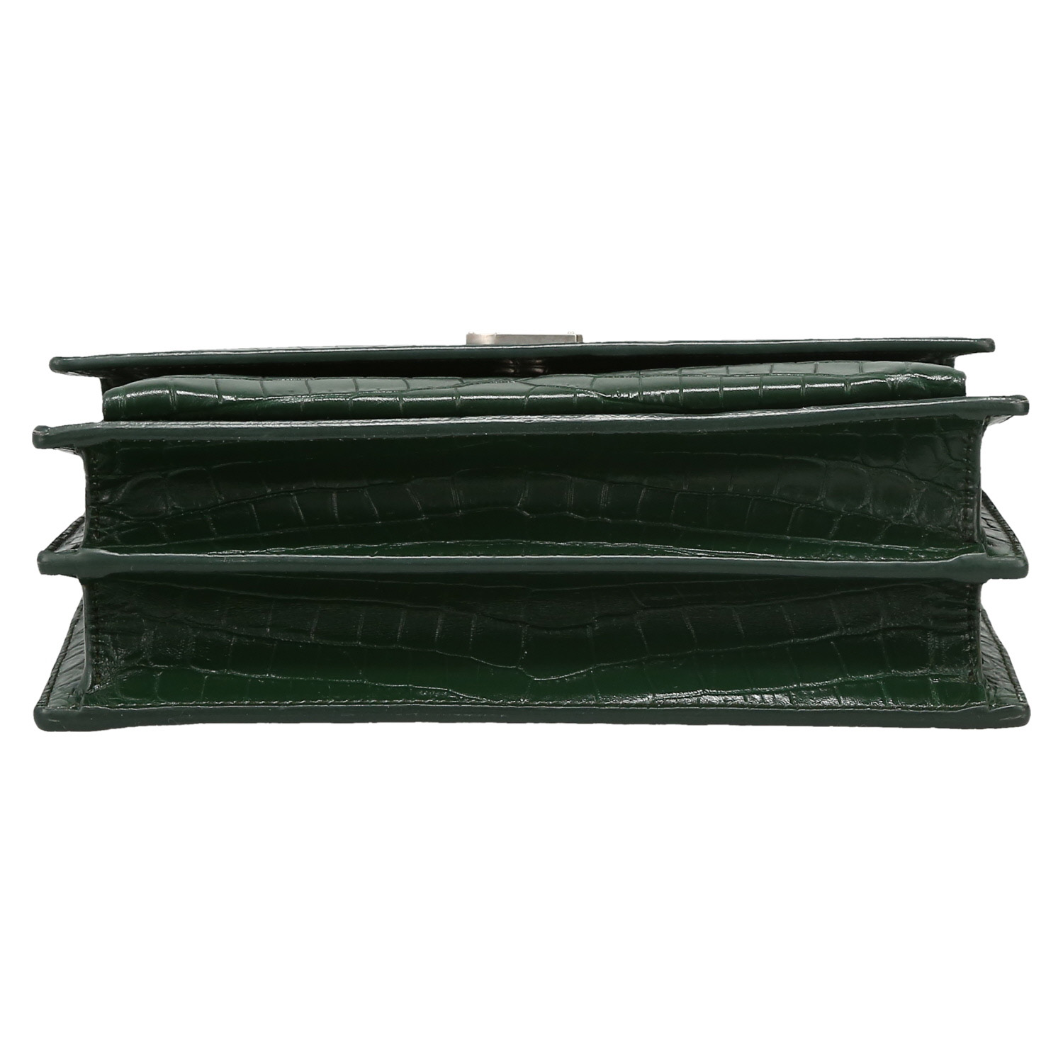 Sac bandoulière Saint Laurent  Sunset moyen modèle  en cuir vert - Detail D1