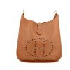 Hermès  Evelyne large model  shoulder bag  in gold Courchevel leather - 360 thumbnail