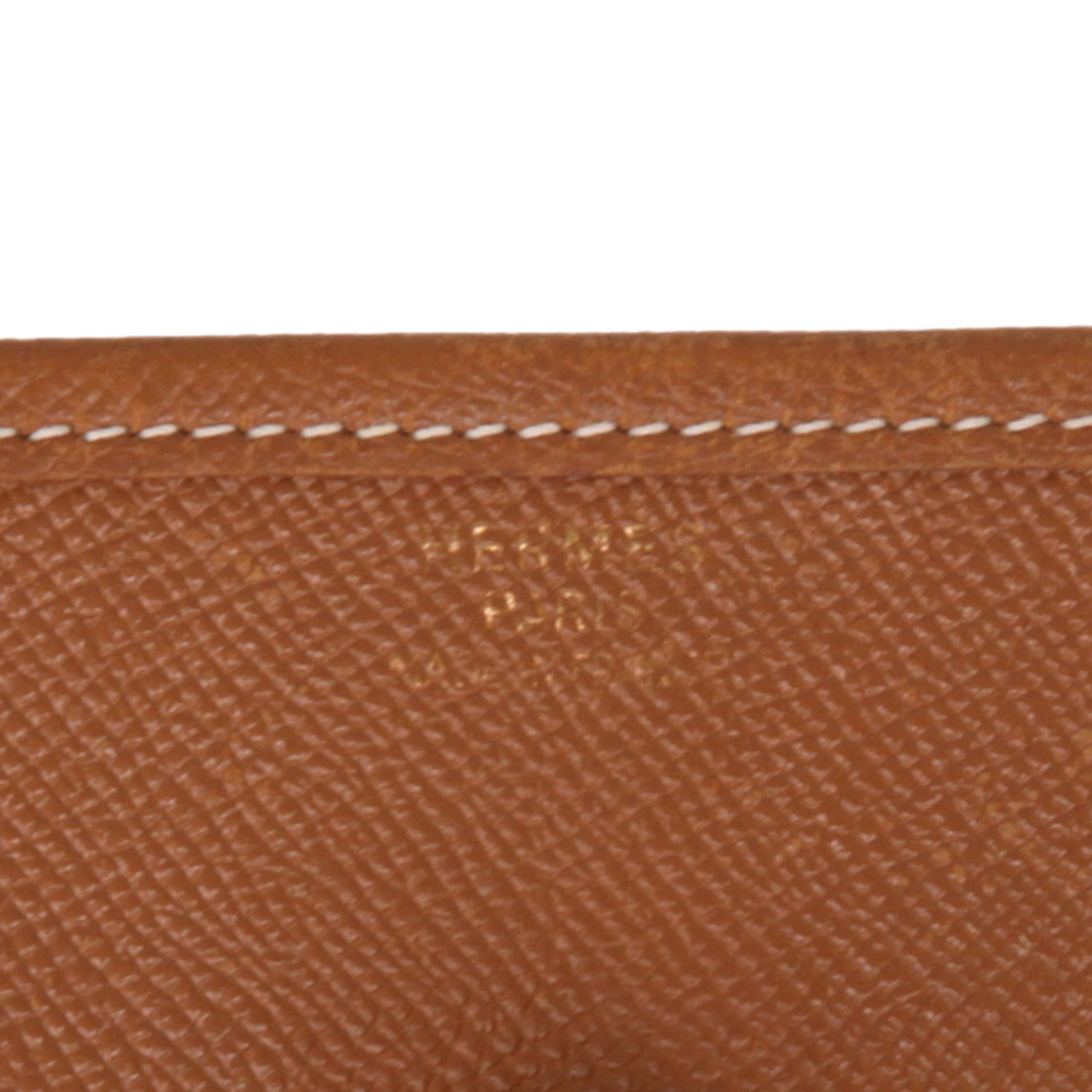 Hermès  Evelyne large model  shoulder bag  in gold Courchevel leather - Detail D2