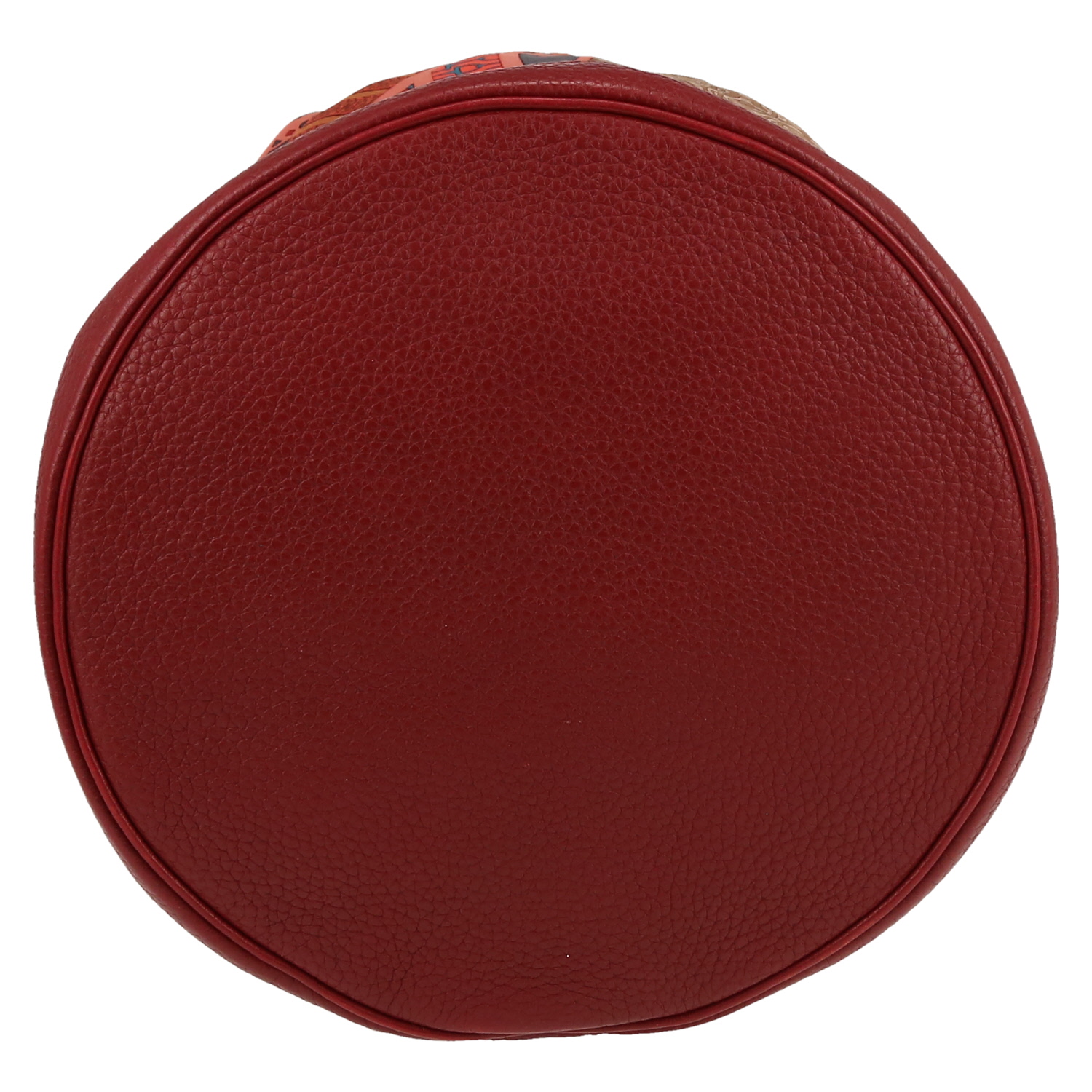 Sac porté épaule Hermès  Soie Cool en soie multicolore et cuir taurillon clémence rouge H - Detail D1