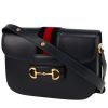 Gucci  1955 Horsebit small model  shoulder bag  in navy blue leather  and bicolor velvet - 00pp thumbnail
