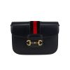 Gucci  1955 Horsebit small model  shoulder bag  in navy blue leather  and bicolor velvet - 360 thumbnail