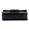 Gucci  1955 Horsebit small model  shoulder bag  in navy blue leather  and bicolor velvet - Detail D1 thumbnail