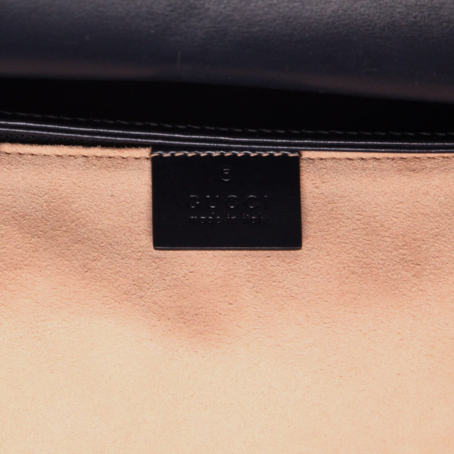 Sac bandoulière Gucci  1955 Horsebit petit modèle  en cuir bleu-marine et velours bicolore - Detail D2