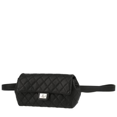 Bolsito-cinturón Chanel  Pochette ceinture en cuero granulado negro