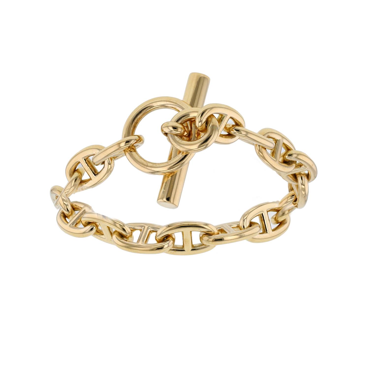 Bracelet Chaîne Maillons Nautiques Dorés Avec Pendentif Ancre Et Cristal - Neuf Avec étiquettes