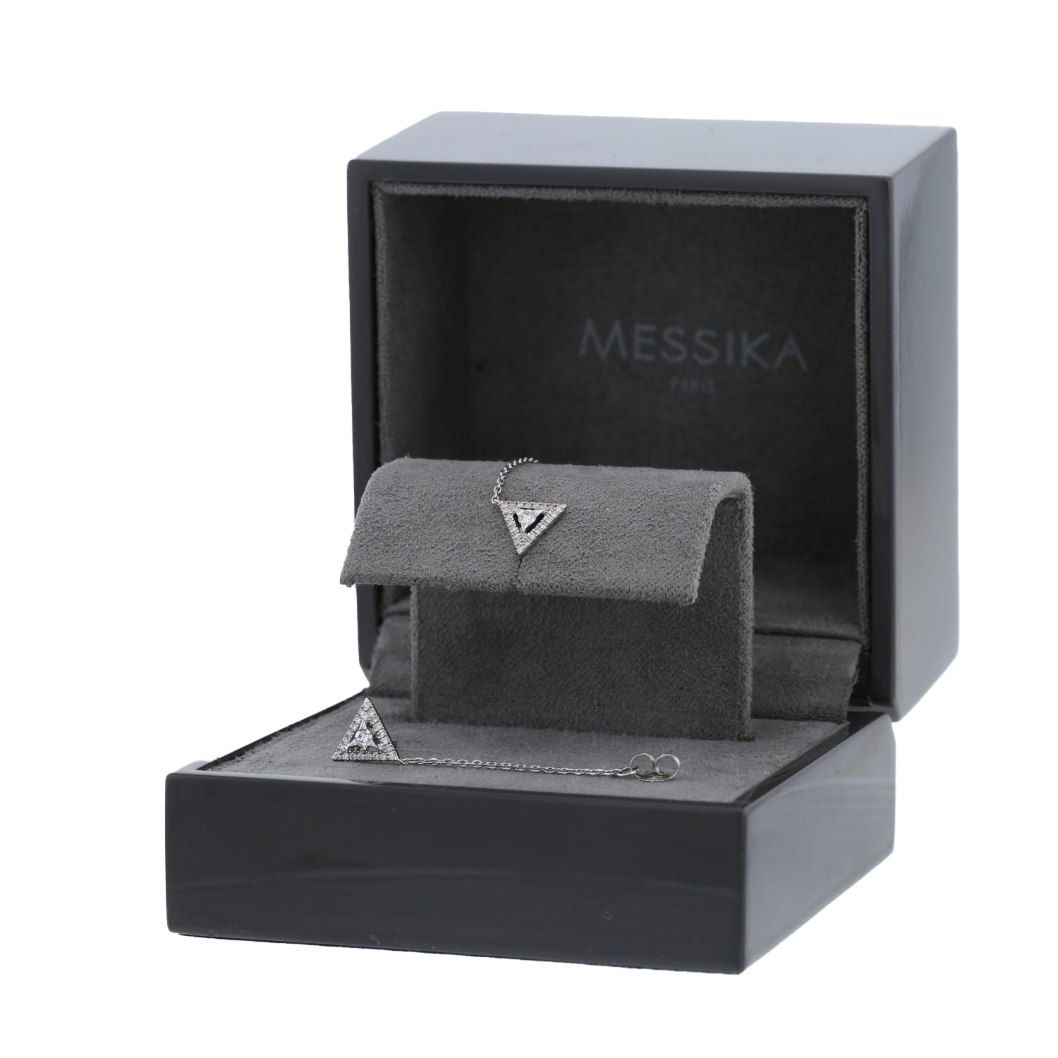 Paire de boucles d'oreilles Messika Théa en or blanc 14k et diamants - Detail D2