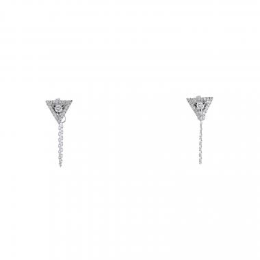 Paire de boucles d'oreilles Messika Théa en or blanc 14k et diamants