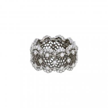 Bague Buccellati Tulle Ghirlanda en or blanc et diamants
