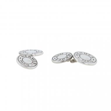Coppia di gemelli Hermès Clou de selle in argento