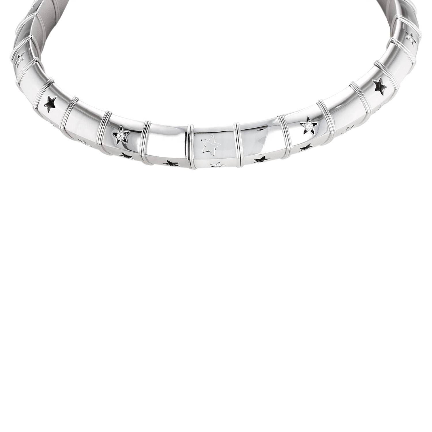Collier Ras De Cou Diamant Solitaire 0.50ct – Or Blanc 18K, Bijou Fin Et élégant, Neuf Avec étiquettes