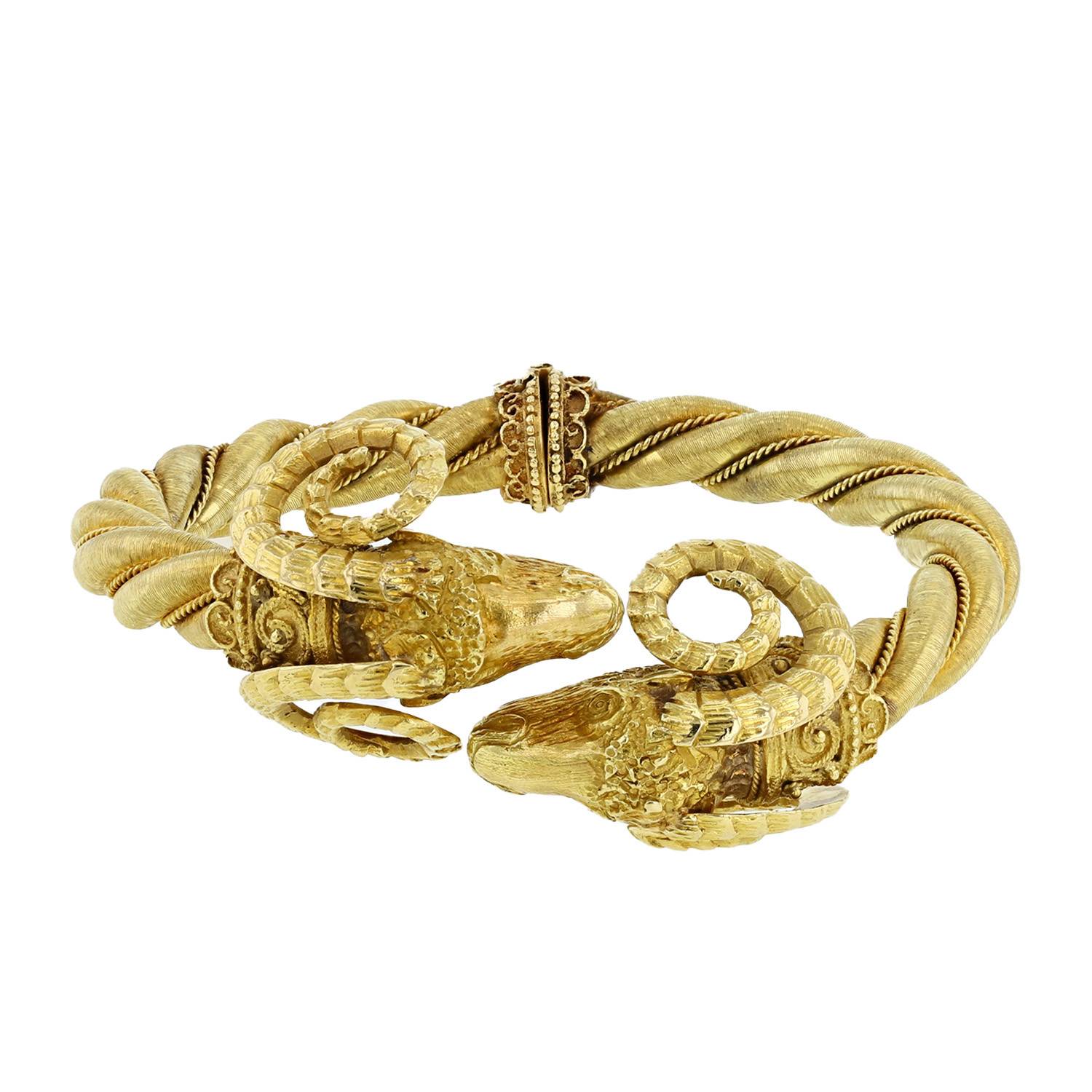bracelet ouvrant zolotas bélier en or jaune