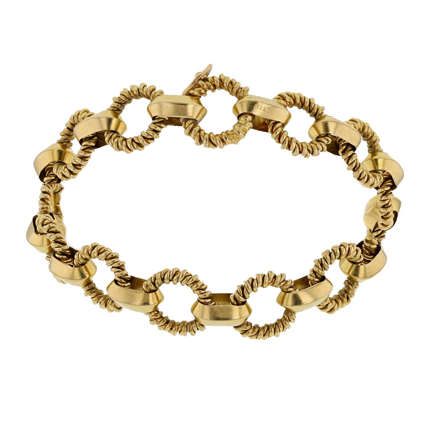 bracelet années 70 boucheron en or jaune