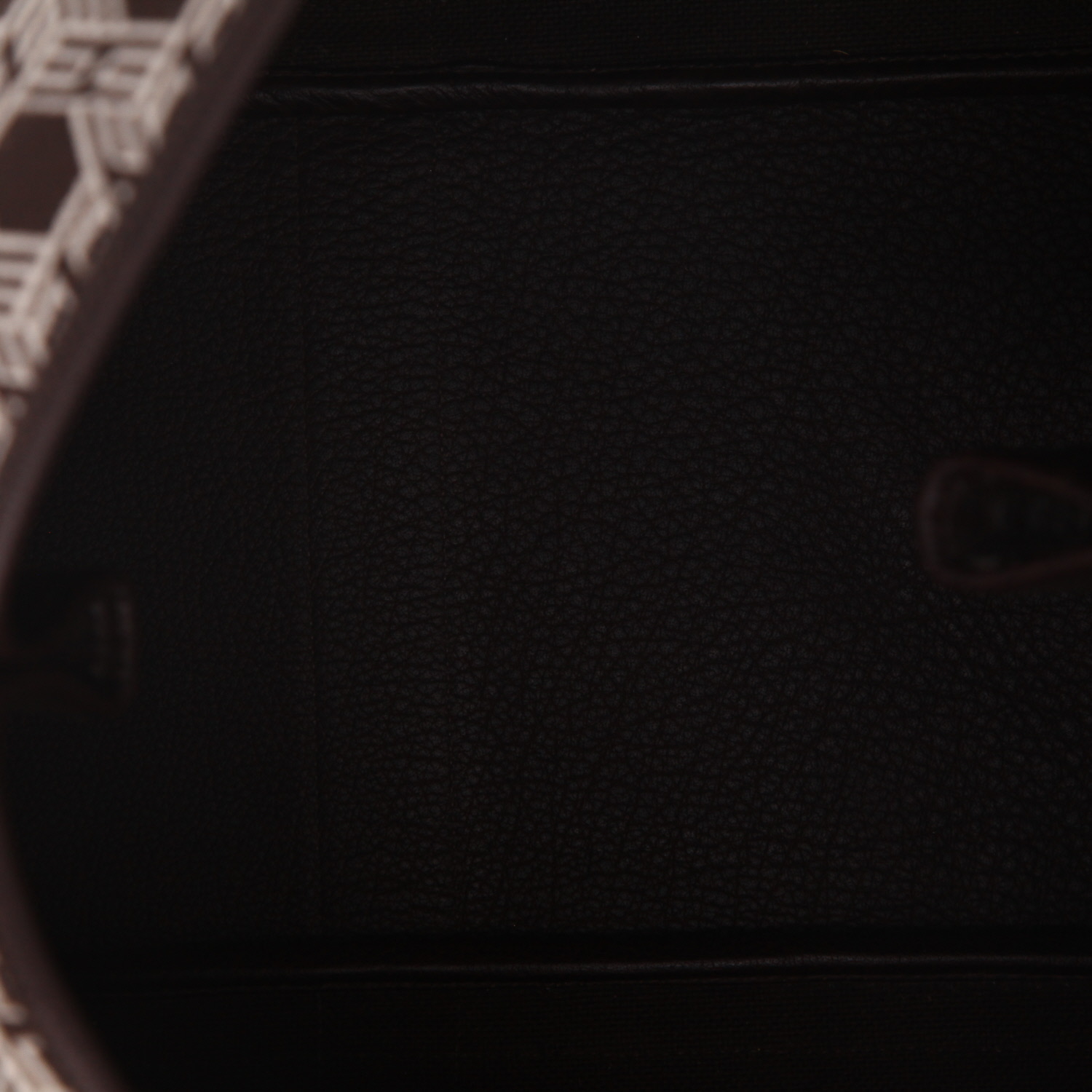 Hermès  Garden shopping bag  in brown and white logo canvas  and brown leather - Detail D3