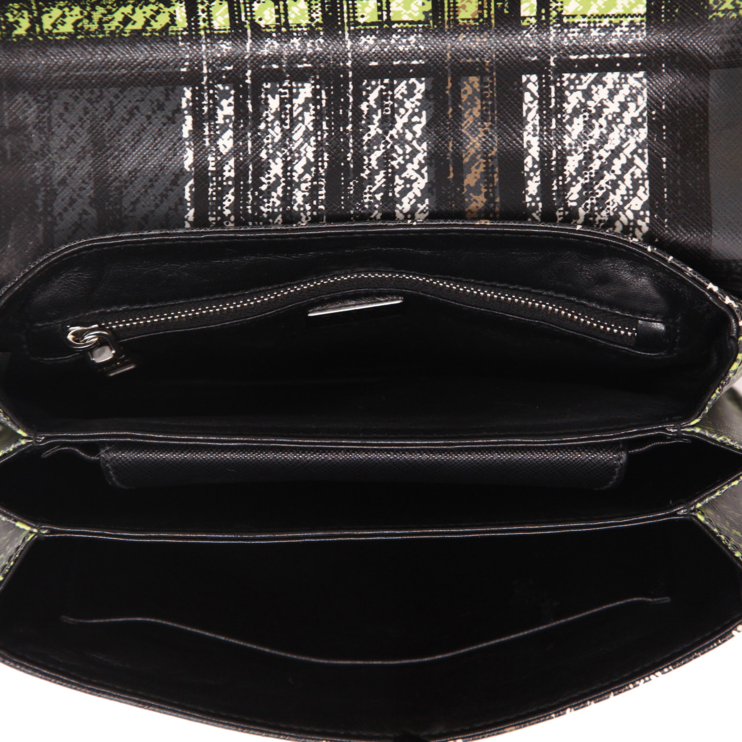 Borsa a tracolla Prada   in pelle verde e nera - Detail D3