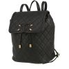 Chanel backpack  in black quilted grained leather - 00pp thumbnail