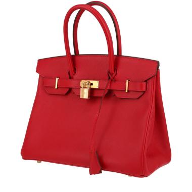 Bolso de mano Hermès  Birkin 30 cm en cuero epsom rojo Casaque