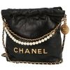 Shopping bag Chanel  22 mini  in pelle nera - 00pp thumbnail