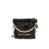 Chanel  22 mini  shopping bag  in black leather - 360 thumbnail