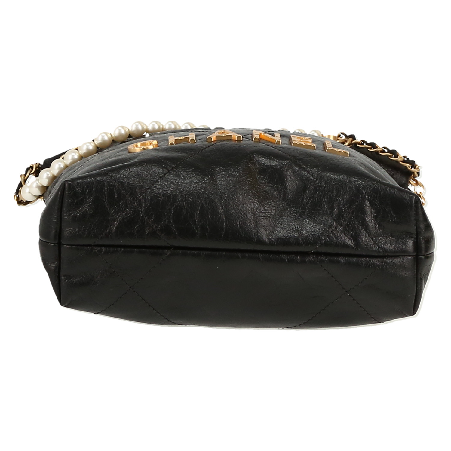 Sac cabas Chanel  22 mini  en cuir noir - Detail D1