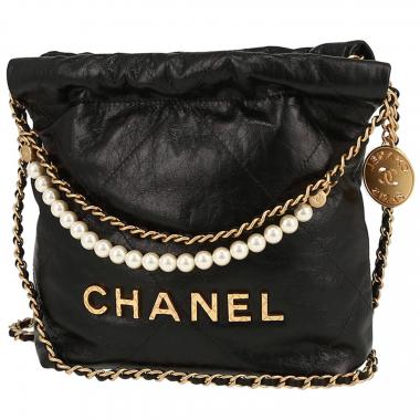 Sac cabas Chanel  22 mini  en cuir noir
