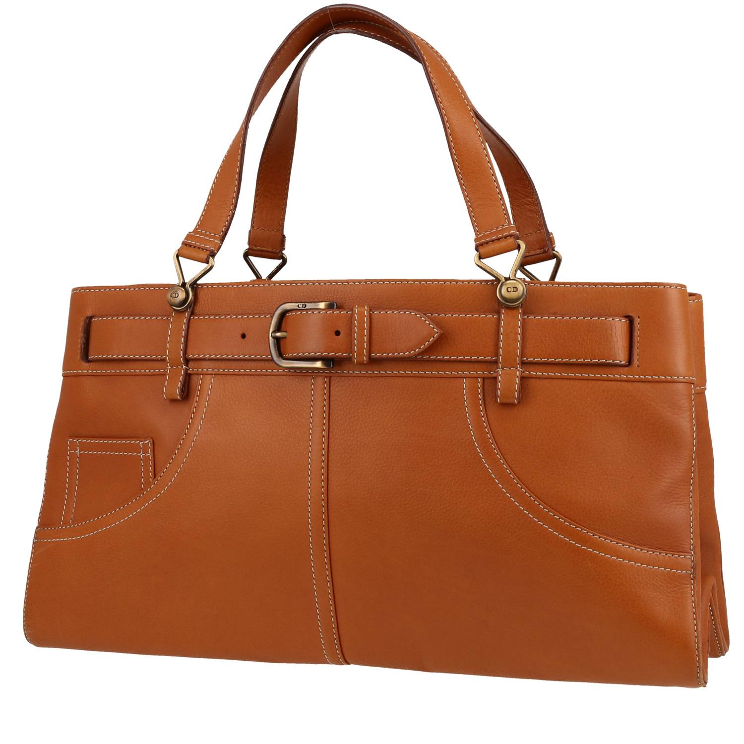 Sac à main Dior  Jeans Pocket en cuir marron