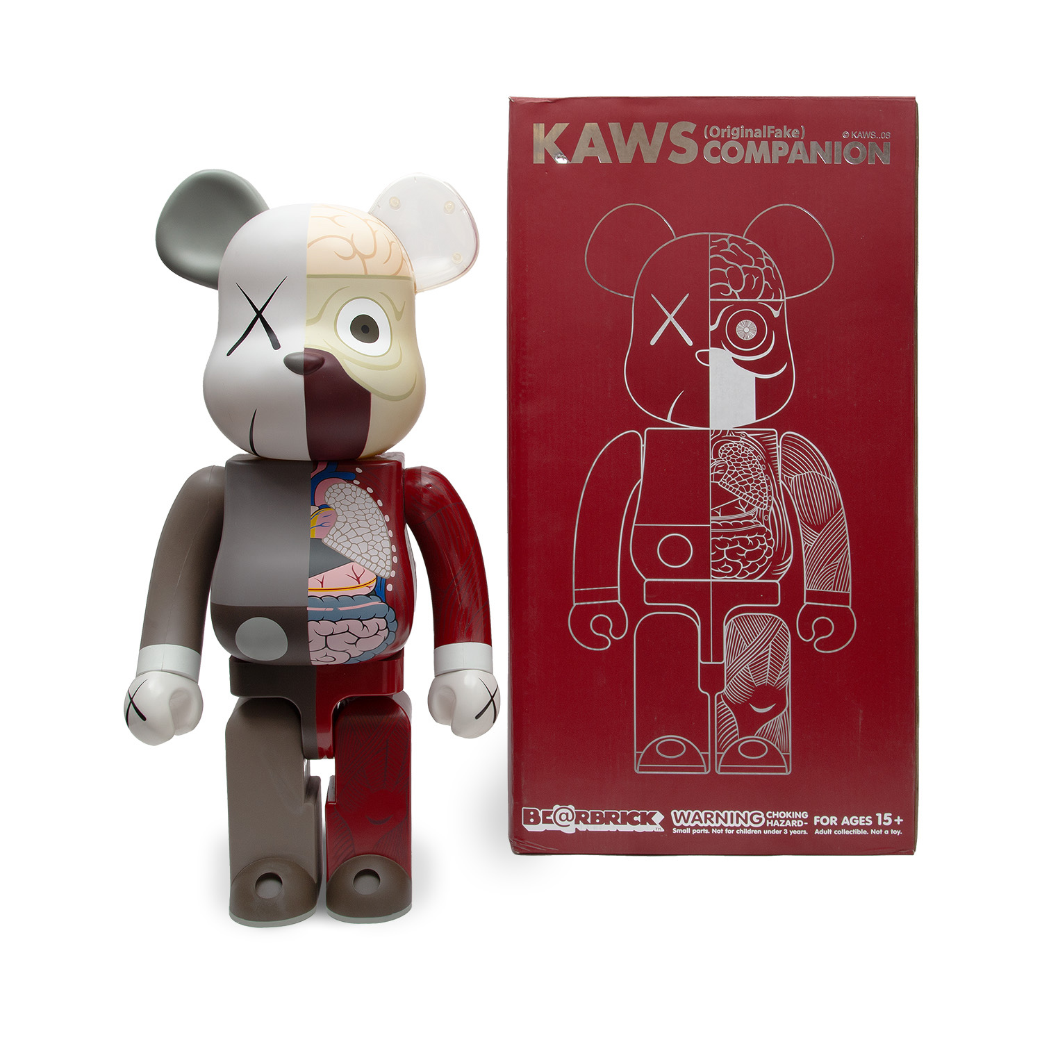 KAWS x MEDICOM, Be@rbrick 1000% - Dissected Companion (Red) - 2008 - Detail D1