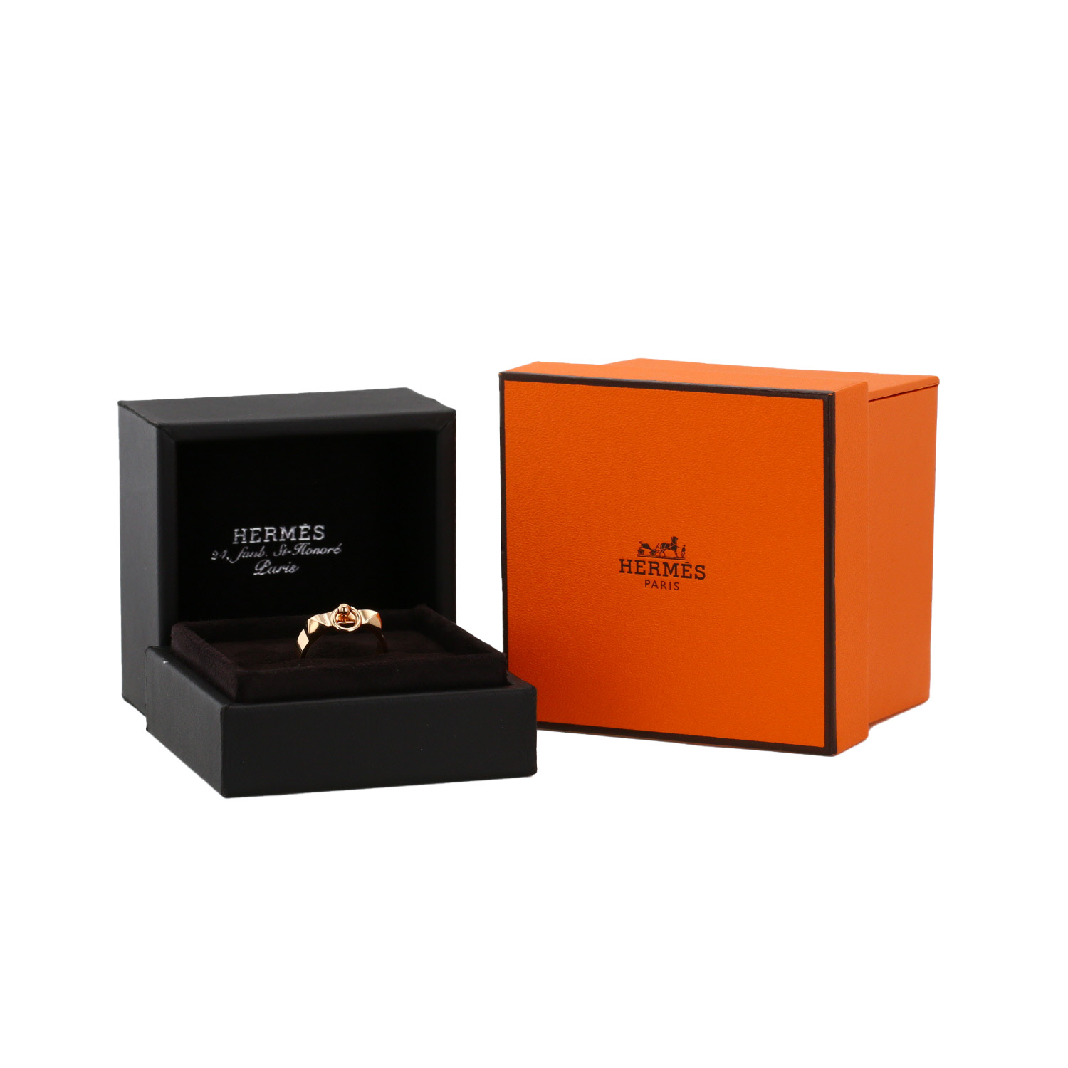 Sortija Hermès Collier de chien de oro rosa - Detail D2