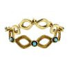 Vintage   1970's bracelet in yellow gold, turquoises and enamel - 00pp thumbnail