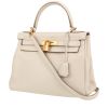 Hermès  Kelly 28 cm handbag  in Craie leather taurillon clémence - 00pp thumbnail