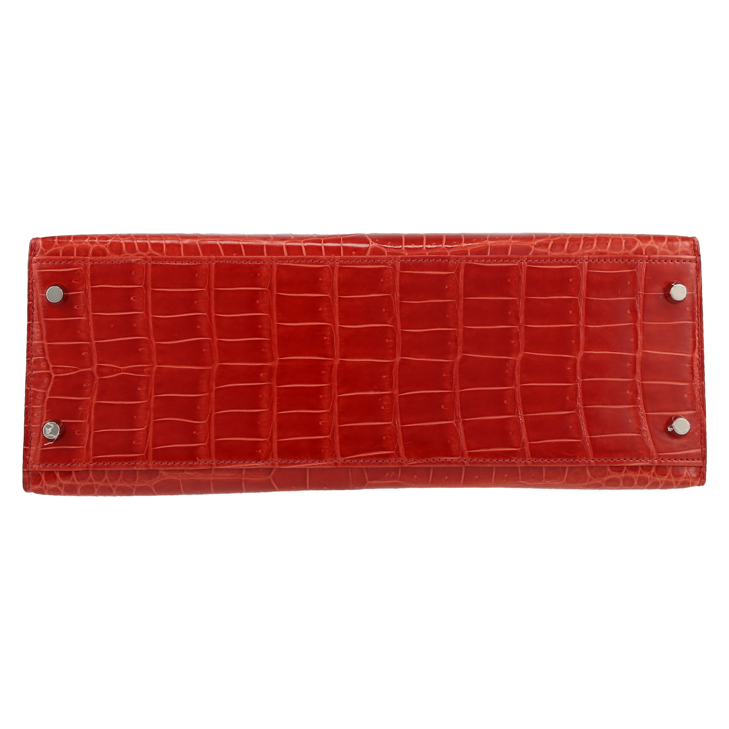 Sac à main Hermès  Kelly 32 cm en crocodile porosus sanguine - Detail D1