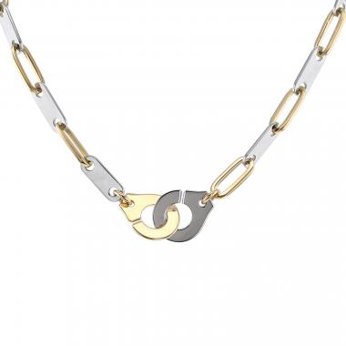 Dinh Van Menottes R15 necklace in yellow gold and stainless steel