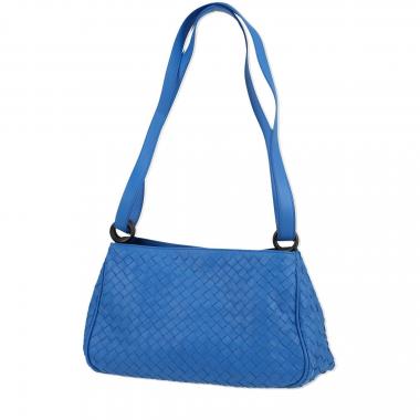 Sac bandoulière Bottega Veneta   en cuir intrecciato bleu